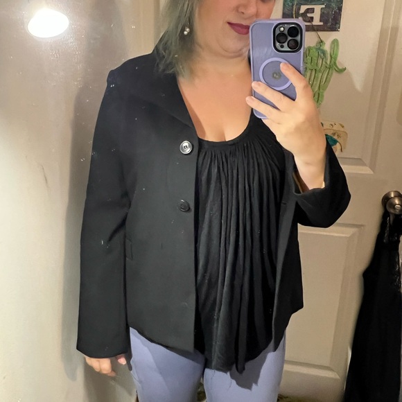 BLACK ISDA & Co. Jacket Blazer Super Cute M medium gold lined beautiful EUC - Picture 6 of 10